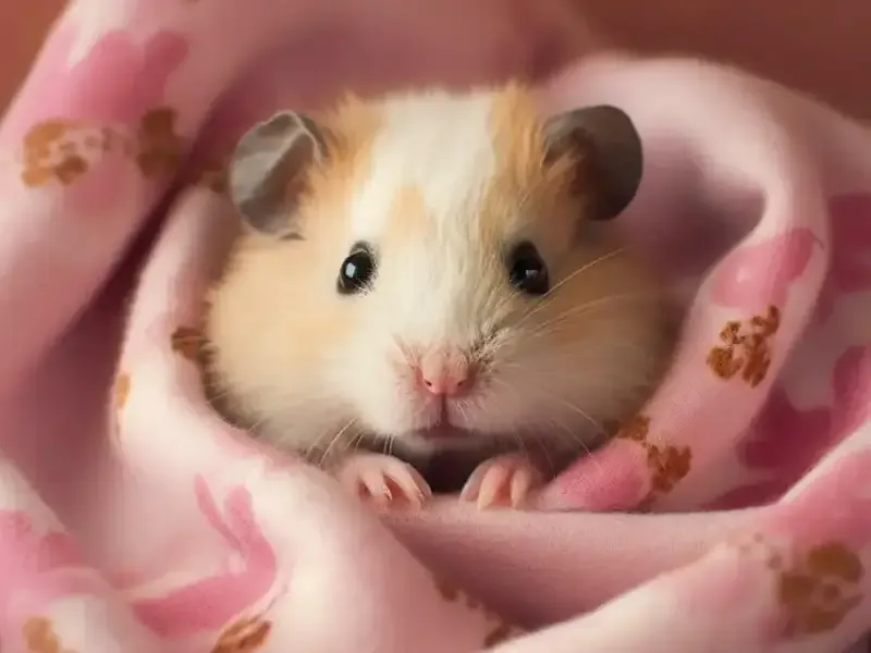 Hamster in rosa Decke