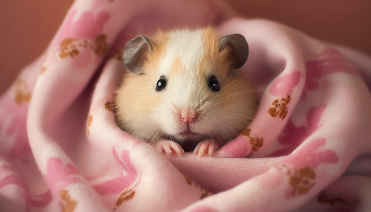 Hamster in rosa Decke